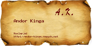 Andor Kinga névjegykártya