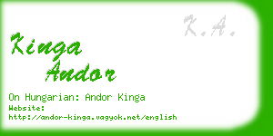 kinga andor business card